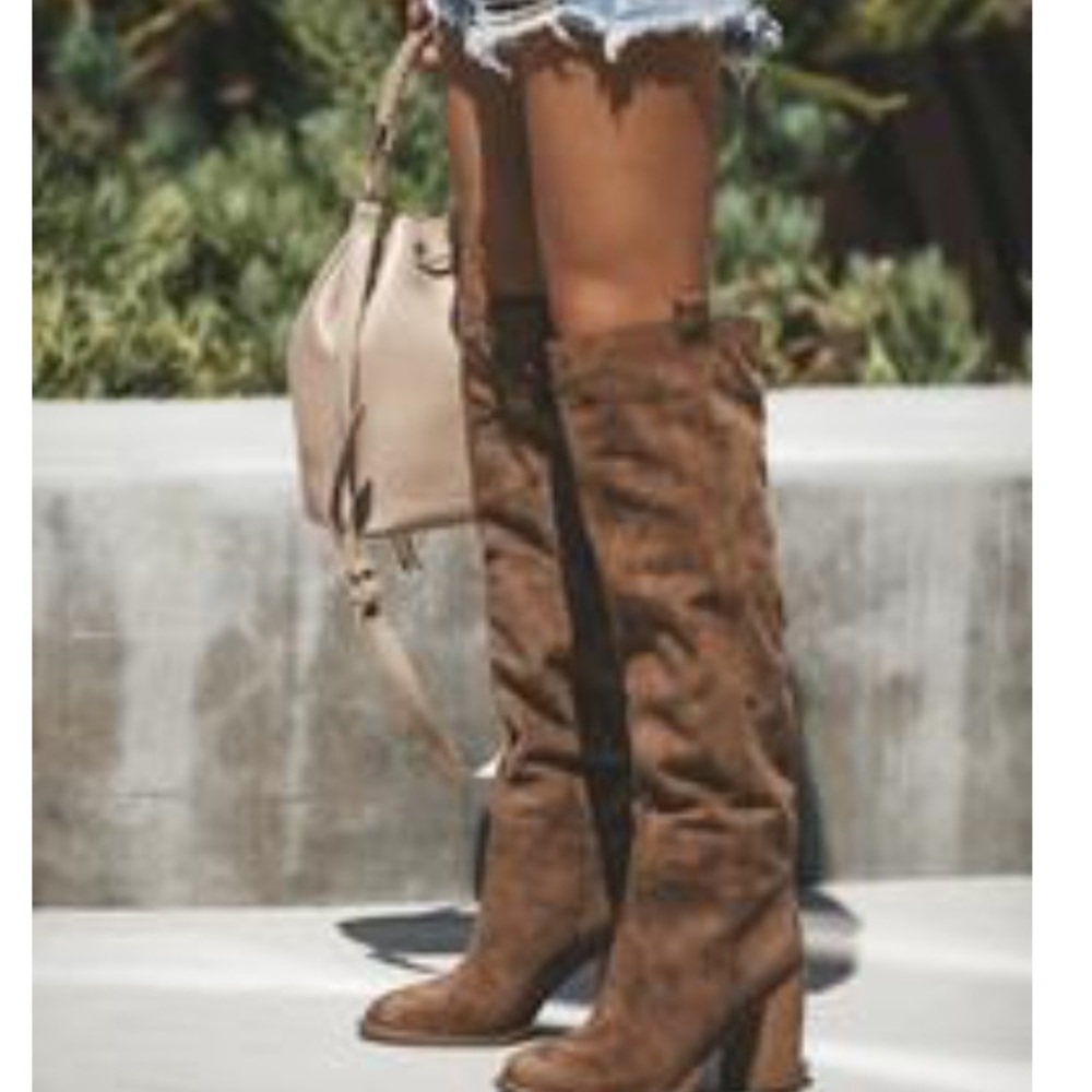 Vici camel colored knee high boots